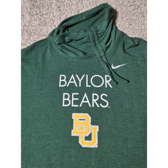 Women's Nike Baylor Bears Cowl Neck Sweatshirt Green Gold Size XL - Picture 5 of 6